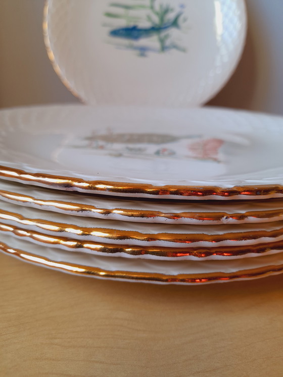 Image 1 of Limoges porcelain fish plates