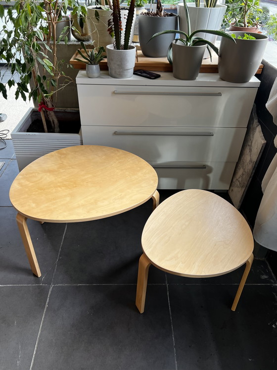 Image 1 of IKEA SVALSTA 1999 Set Salontafels Bijzettafels Berkenhout Scandinavisch