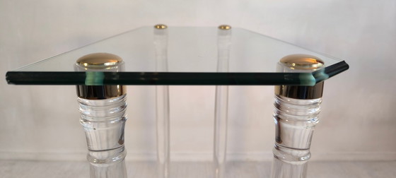 😍✨ Very Beautiful Vintage 80s Roméo Réga Console - Altuglas, Brass & Beveled Glass ✨😍 – Romeo Rega (photo 15 of 19)