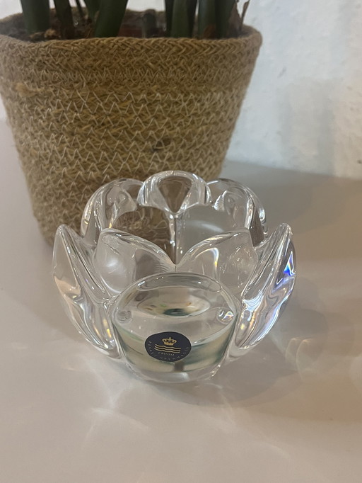 Portacandele in cristallo ROYAL COPENHAGEN "Lotus" Design scandinavo danese
