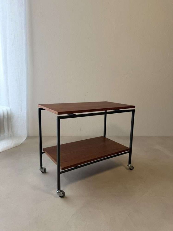 Image 1 of Carrello Stiemsma in legno di teak e acciaio, anni '60
