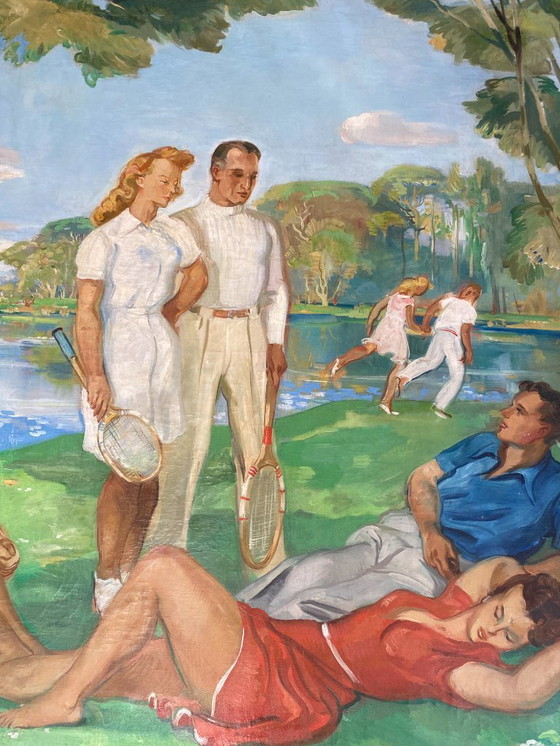 Image 1 of Paul Girol, Gran óleo sobre lienzo, 1955