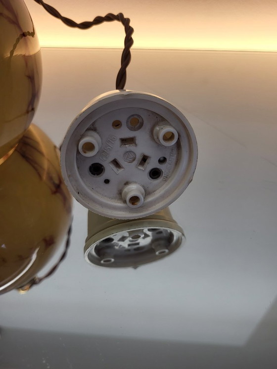 Image 1 of Lampada in vetro opalino Art déco, Verreries de Scailmont, Henri Heemskerk, Belgio