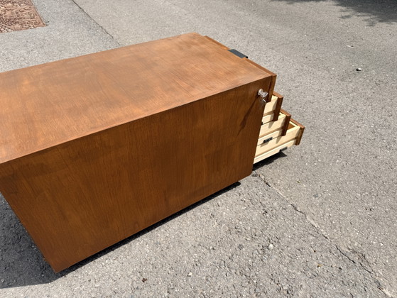 Image 1 of Teakhouten rolvoetstuk uit het midden van de 20e eeuw van Holzäpfel, Duitsland, jaren 60.