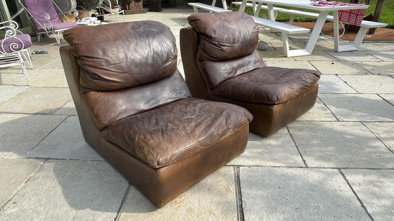 Ensemble de Fauteuils Vintage en Cuir de de Sede, années 1970 – Leather, Design (photo 4 of 8)