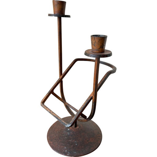 Vintage iron candlestick, 1970