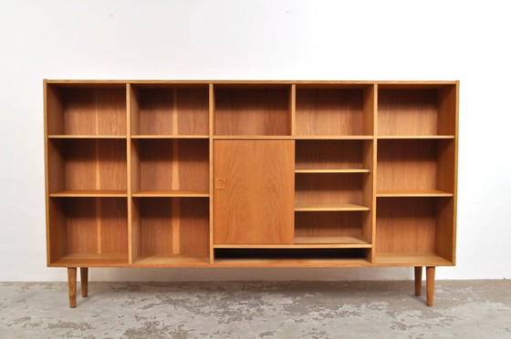 Image 1 of Vintage Danish open cabinet with sliding doors