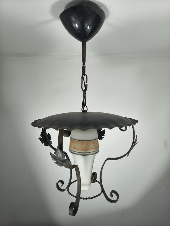 Image 1 of Vintage opal glass lantern