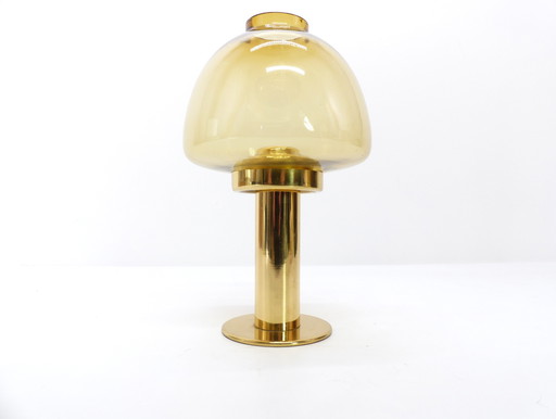 Scandinavische kandelaar Hans-Agne Jakobsson Model Claudia L10227, Ambergeel glas, Markaryd - 1960
