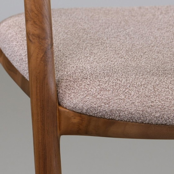 Mera Dining Chair – Natural Teak & Pebble Taupe – Interior Club, Wood (photo 5 of 7)