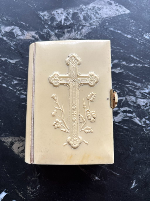 Bellissimo Messale Antico / Libro di Preghiere Rilievo in Celluloide (1924)