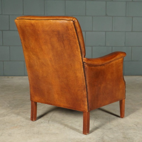 Image 1 of Vintage schaapsleren fauteuil – cognacbruin – Bendic International