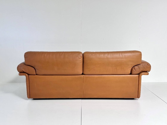 Tweezitsbank van bruin leer, de Sede, 2 zitsbanken, Vintage (foto 12 van 15)