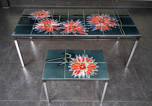 Salontafel met bijzet tafeltje Adri jaren 60/70