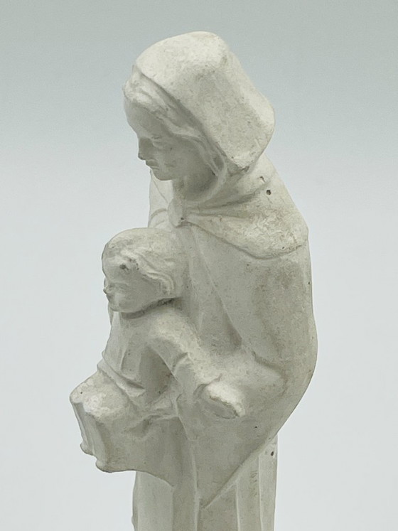 Notre-Dame du Capuchon in alabastro d'arte, Sculture, Ceramica, Crema, Classicisme (foto 4 di 9)