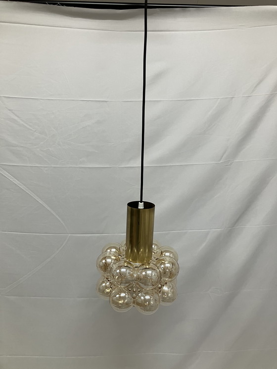 Image 1 of Lampada a sospensione a bolle Helena Tynell color ambra, di Limburg Glashütte