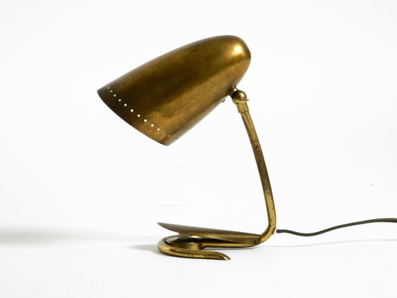 Image 1 of Lampe de table en laiton, rare et exceptionnelle, de style moderne du milieu du siècle.