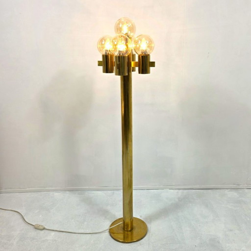 Floor lamp Hans-Agne Jakobssen 1960s brass sputnik