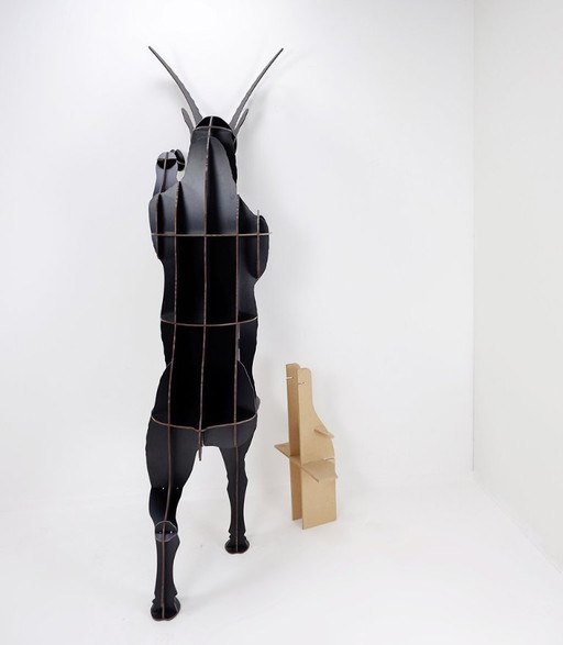 Fausto "Ibex" wall storage unit in brushed black by Ibride - Benoit Convers - France