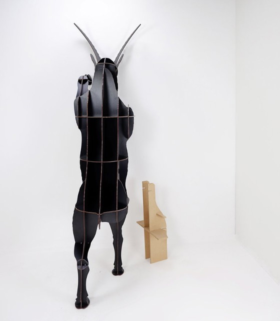 Image 1 of Mobile contenitore da parete Fausto "Ibex" in nero spazzolato di Ibride - Benoit Convers - Francia