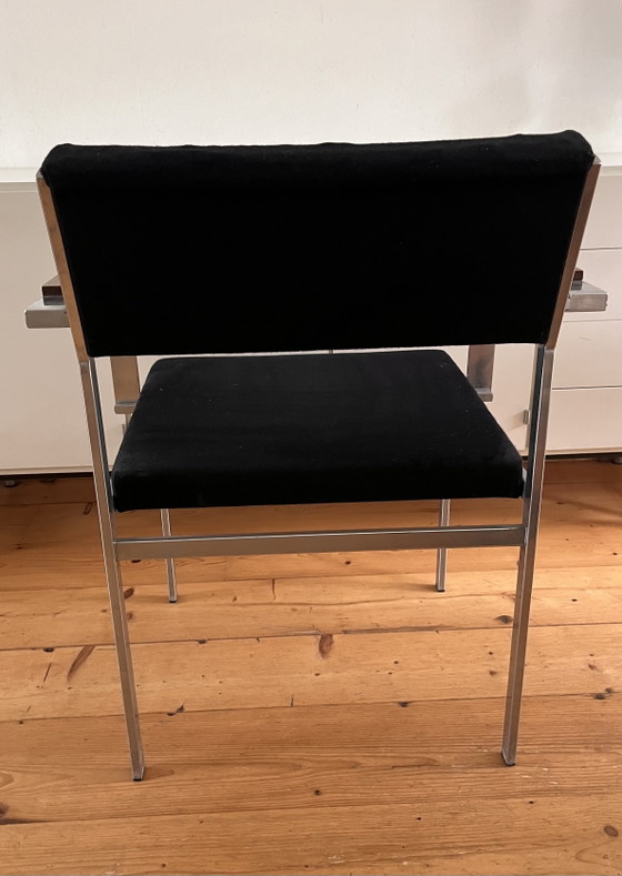 Pastoe (Eettafel)stoel Van Cees Braakman (60’er Jaren) – Eetkamerstoelen, Metal, Textile (photo 3 of 6)