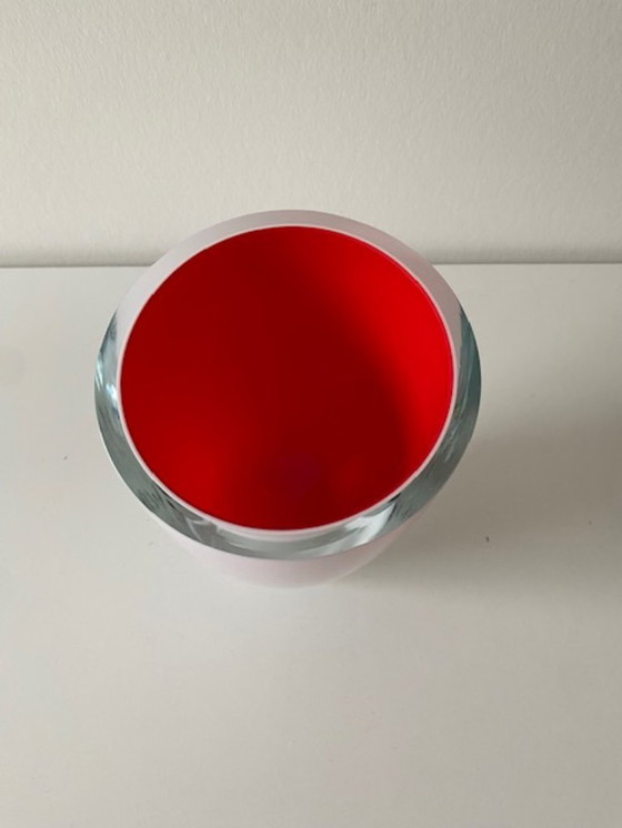 Image 1 of Royal Leerdam Coppa decorativa rossa/bianca Carina Riezebos