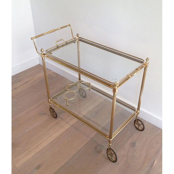 Image 1 of Vintage brass rolling table, 1940