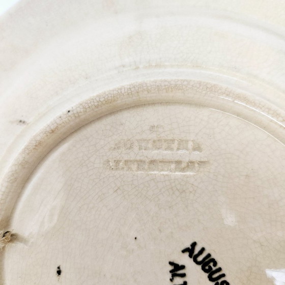 Image 1 of Antique August NOWOTNY ALTROHLAU Wall Deep Plate From Bohemia | Very Old Porcelain Hand-painted Floral Hanging Plate From 1890s 