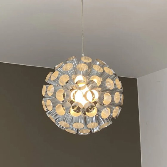 Lampada a sospensione Spoutnik. 1980. Space age., Lampade a sospensione, Metallo, Argentato (foto 6 di 6)
