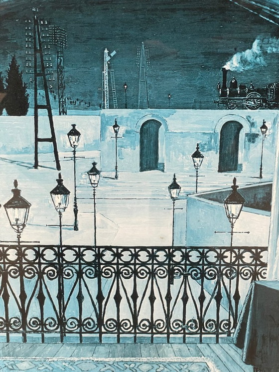 Image 1 of Estampe de Paul Delvaux encadrée