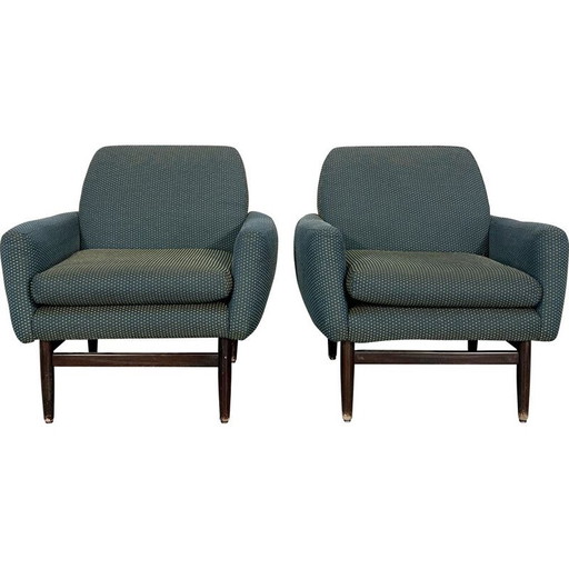 Paire de fauteuils italiens en bois du Mid Century, années 1960