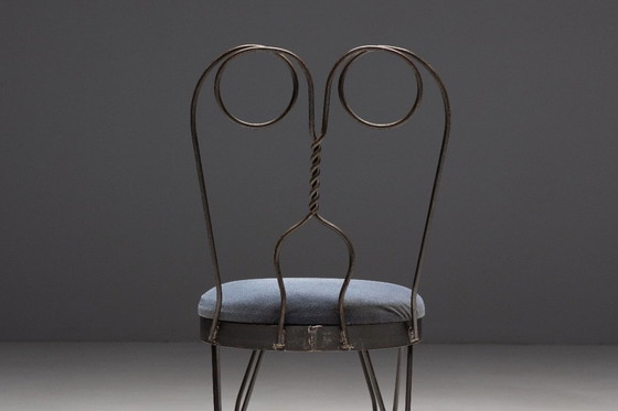 Image 1 of Smeedijzeren vlinder eetkamerstoel, Frankrijk, jaren 1960