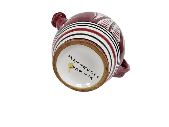 Image 1 of Deruta Mateucci - cranberry red - hand-painted - Italy - 1960s