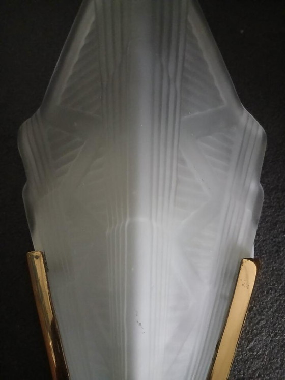 Vintage Art Deco Wall Light, IKEA 1980s – Glass, Metal (photo 5 of 5)