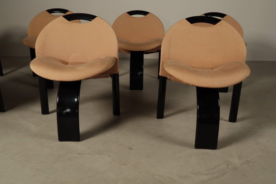 Ensemble de huit chaises de salle à manger « Voile » de Giovanni Offredi pour Saporiti Italia, 1973 – Plastic (photo 6 of 15)