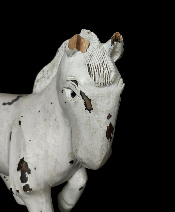 Image 1 of Cavallo in legno intagliato – Arte popolare – Francia/Svizzera, circa 1880