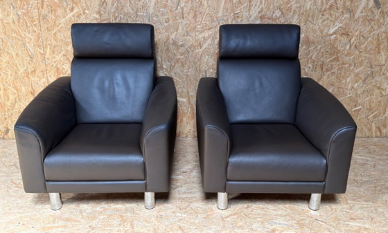2 Jori-Sessel, bezogen mit braunem Leder – Leather (photo 16 of 17)