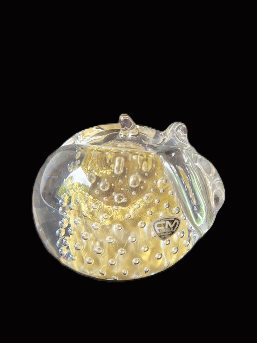 FM Konstglas - Solid apple with gold dust