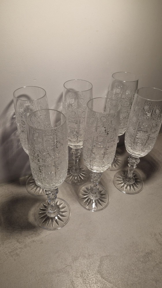 6x Champagnergläser Kristall, Gläser & Karaffe, Grau (Foto 3 von 5)