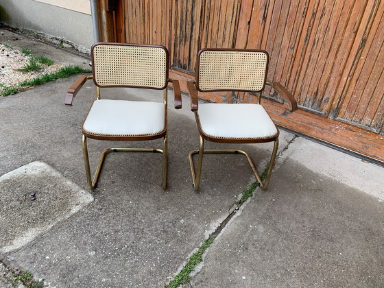 Marcel Breuer Cesca chairs Italy 1970 – Dining chairs, Wood, Chrome, Bauhaus (photo 9 of 10)