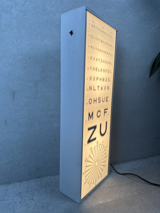 Image 1 of Vintage reading test (ophthalmologist's office) - wall lamp