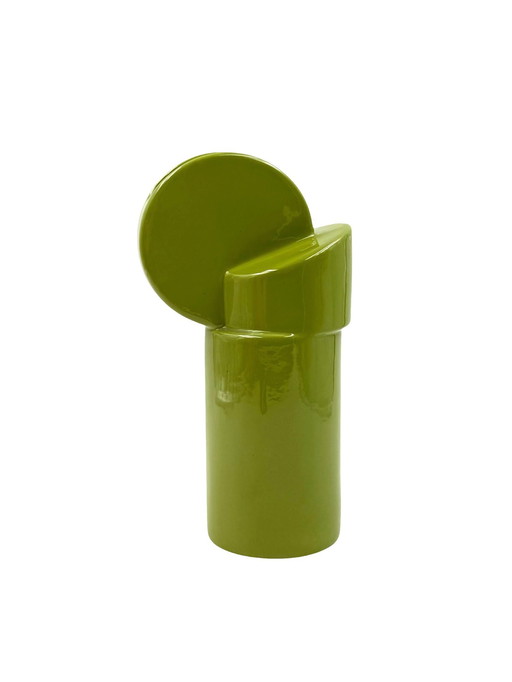 Space Age Green Ceramic Vase, Pietro Arosio, Parravicini Italy ca. 1960