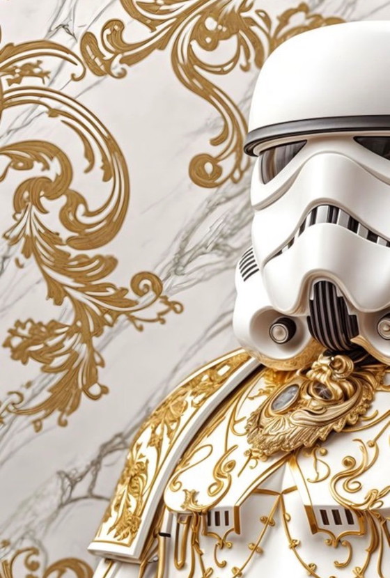 Image 1 of Blake : Stormtroopers stylés. Signé à la main et numéroté 4/10. Sur verre acrylique avec système de suspension. Édition 4/10, ra