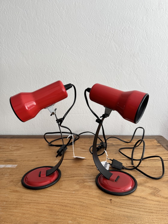 Veneta Lumi Vintage Space Age Set Lampade da scrivania Rosso Fuoco – Metal (photo 13 of 13)