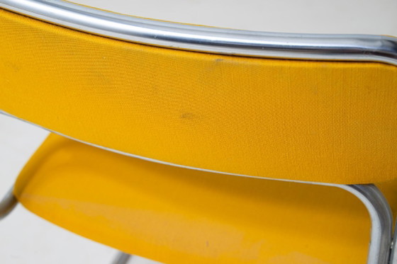 Buisvormige jaren 70 stoelen – Eetkamerstoelen, Metal, Textile (photo 10 of 11)