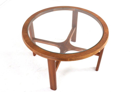 Image 1 of G-Plan round coffee table teak with glass vintage