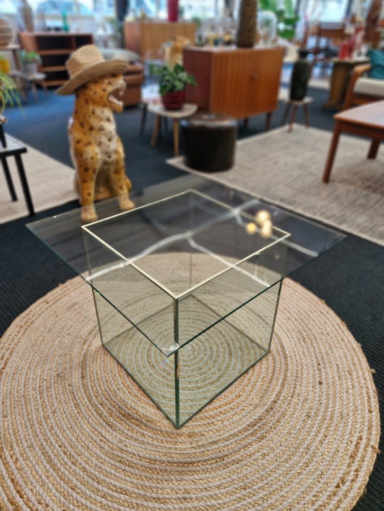 Image 1 of Tavolino da caffè vintage in vetro cubico