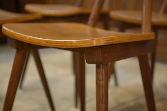 Set di 6 sedie in rovere degli anni '60. – Sedie da pranzo, Legno, Vintage (photo 12 of 13)