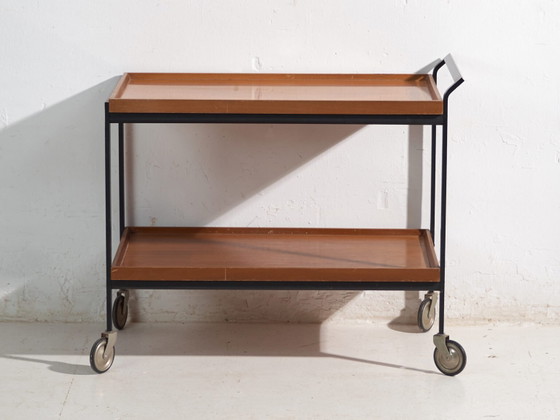 Carrito de servicio antiguo OPAL – Alemania, circa 1960 – Carritos de bar, Wood, polished steel (photo 31 of 40)