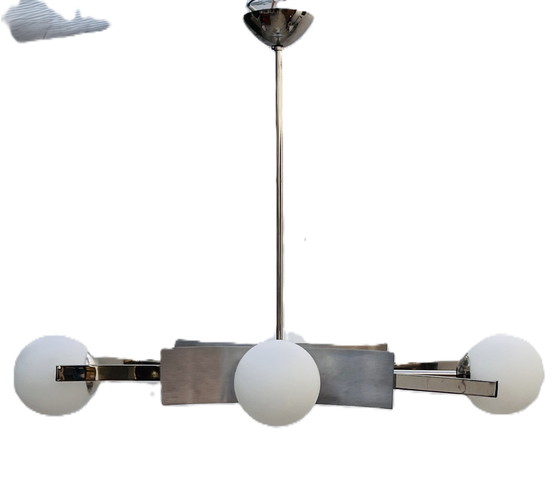 Image 1 of Lámpara de araña con 4 opalinas de la era espacial